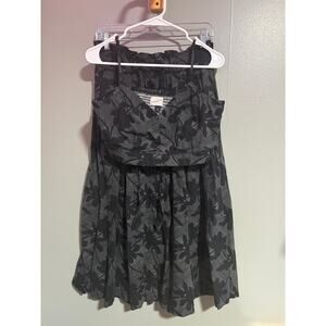 Universal Thread Black Printed Crop Top & Skirt Set – Size M